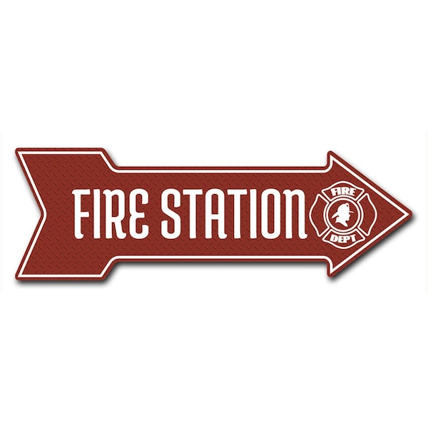 Fire Station Arrow Decal Funny Home Decor 24in Wide